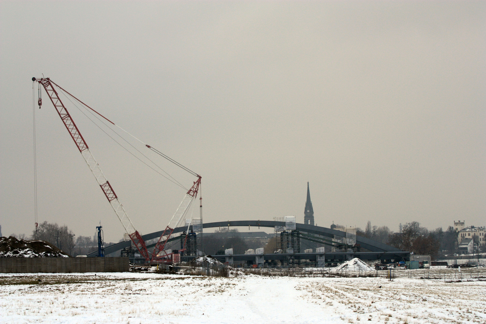 Baustelle Waldschlößchenbrücke in Dresden