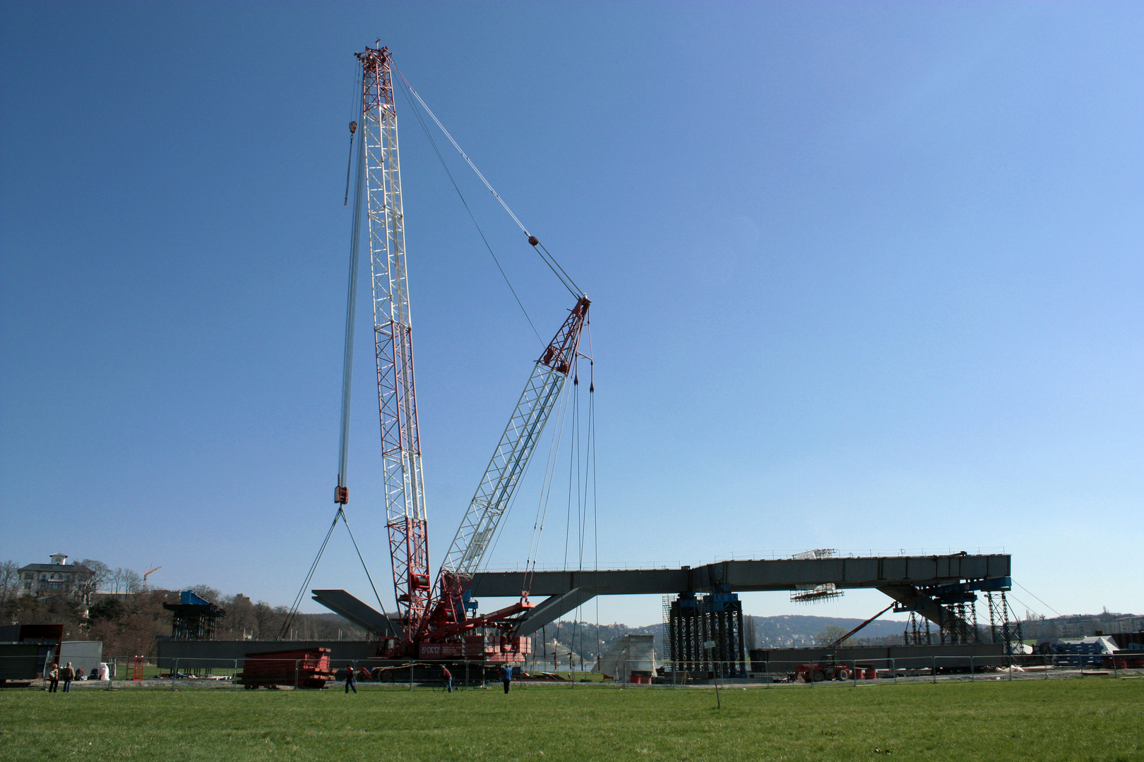 Baustelle Waldschlößchenbrücke in Dresden (Bild2)