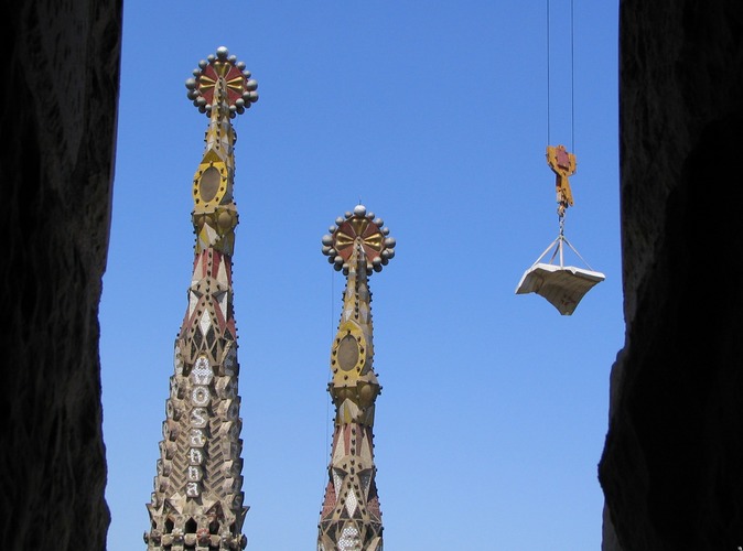 Bautätigkeit auf der Sagrada Familia