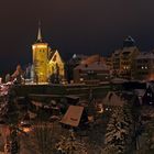 Bautzen Altstadtansicht im Winter bei Nacht