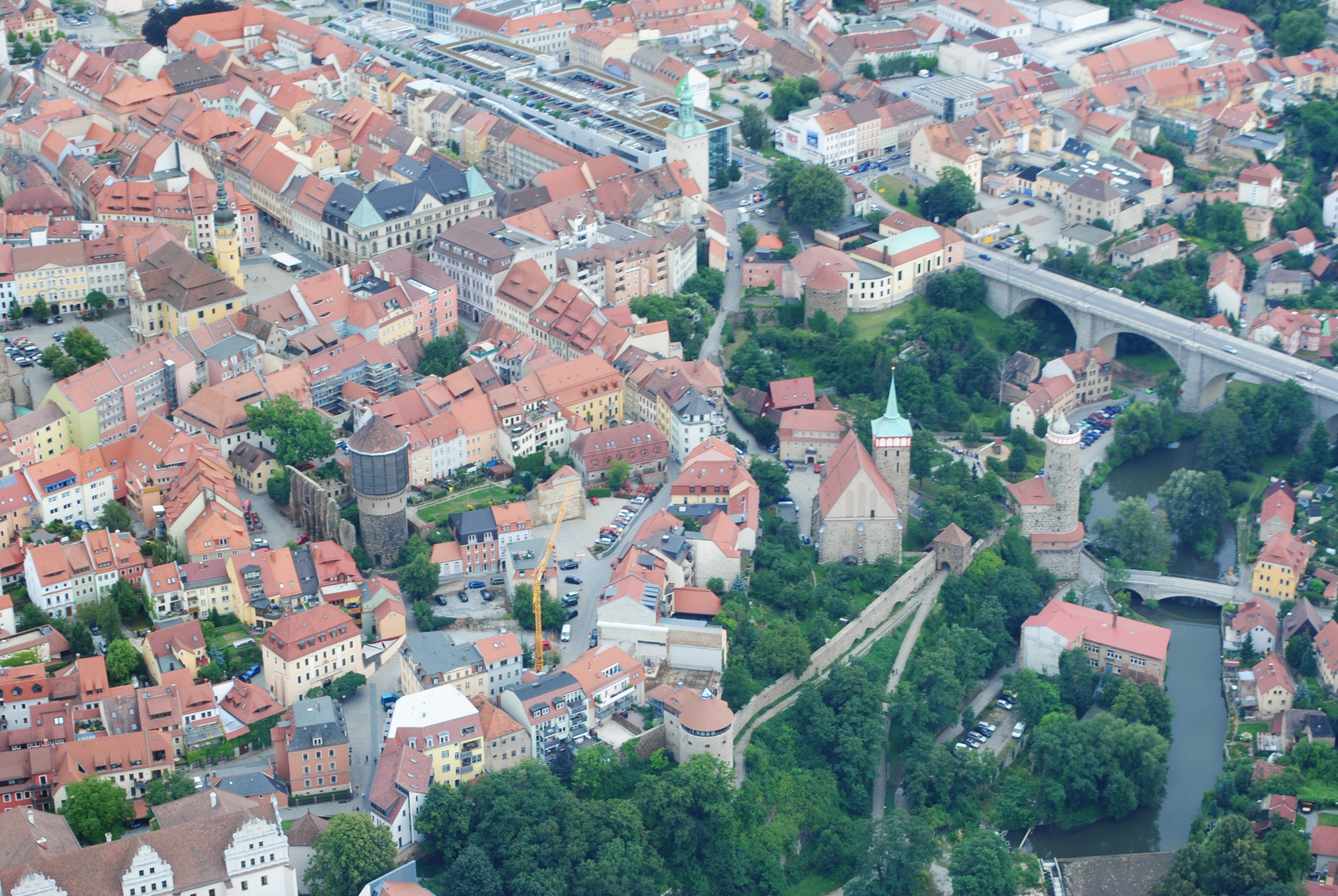 Bautzen aus dem Hubschrauber,Bautzener Flugtage 2012