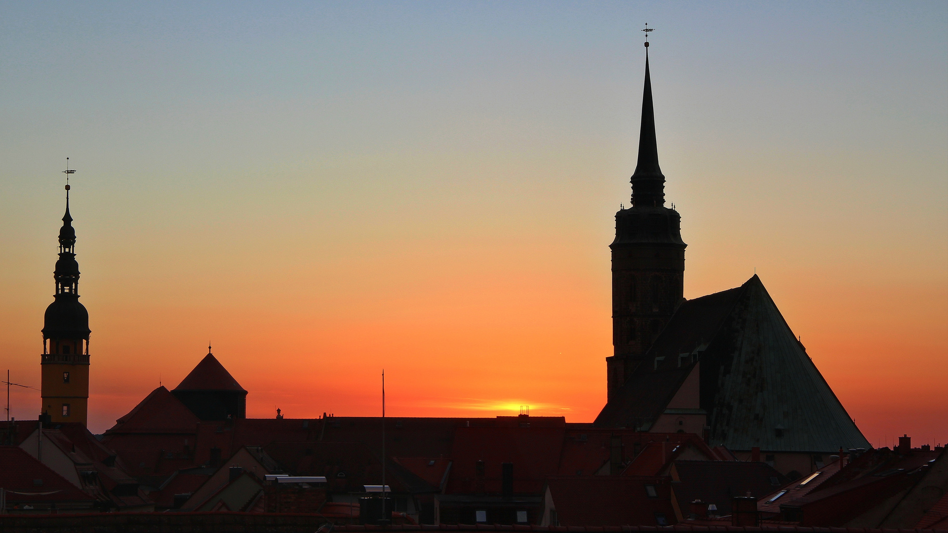 Bautzen im Sonnenuntergang