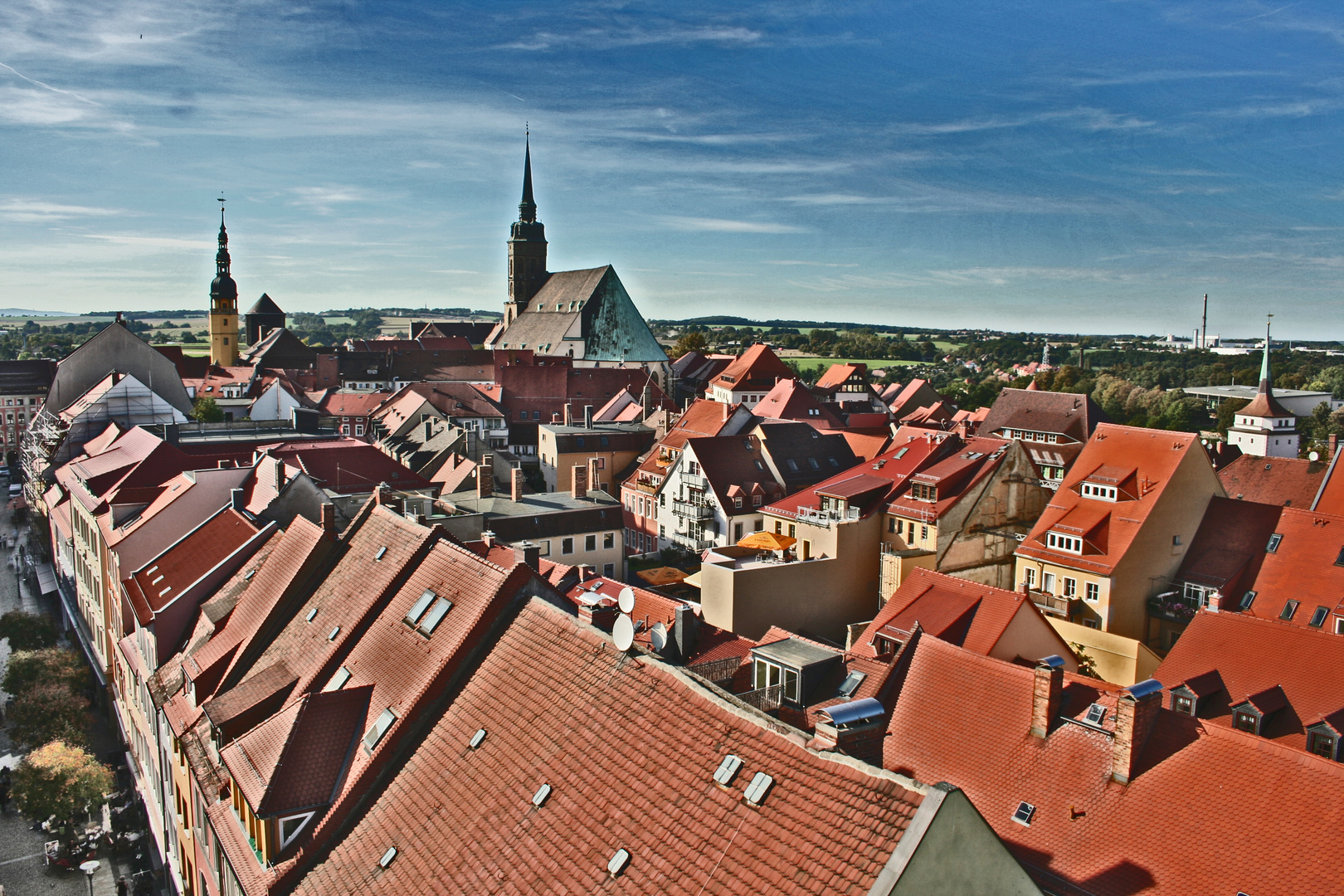 Bautzen: Sicht vom (schiefen) Reichenturm.