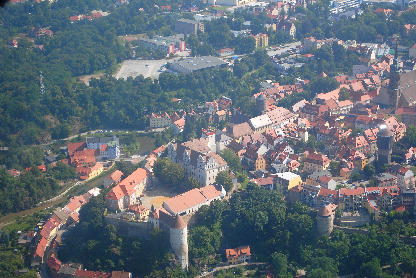 Bautzener Flugtage 2013-die Altstadt von Bautzen aus der Luft