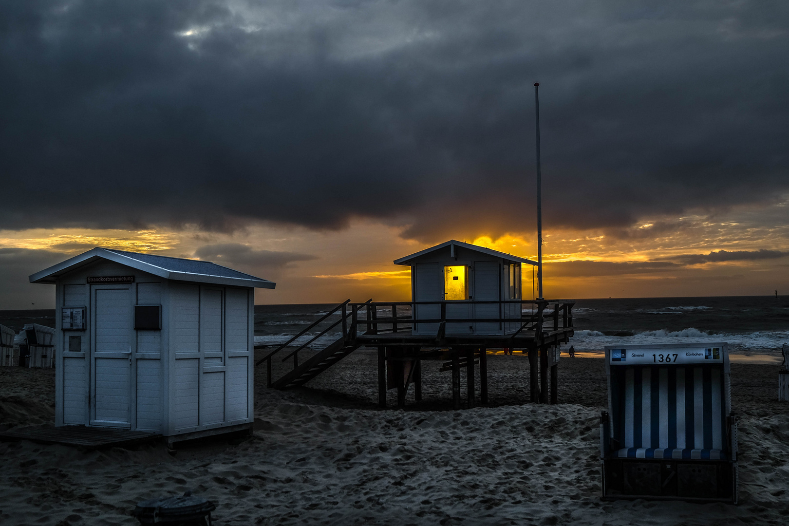 Bay Watch Westerland at sunset