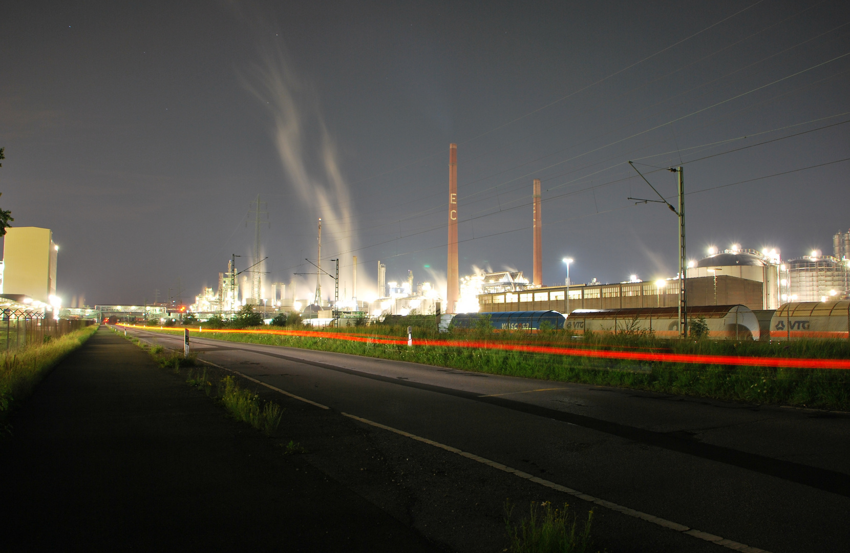 Bayer Dormagen bei Nacht