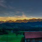 Bayerisches Alpenpanorama am Abend