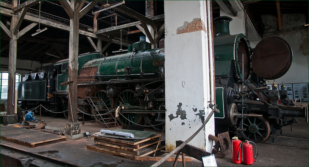 Bayerisches Eisenbahnmuseum Nördlingen (9) - Im Lokschuppen