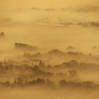 bayern im frühnebel von oben