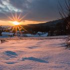 Bayerwald-Winter-Sonnenuntergang