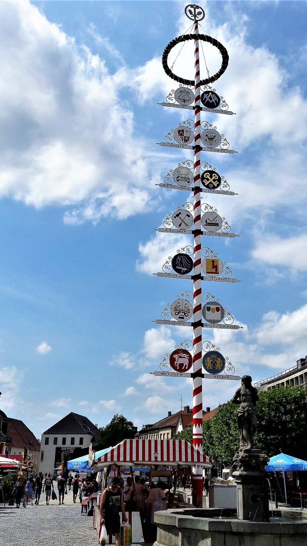 Bayreuth : Maibaum mit Zunftzeichen