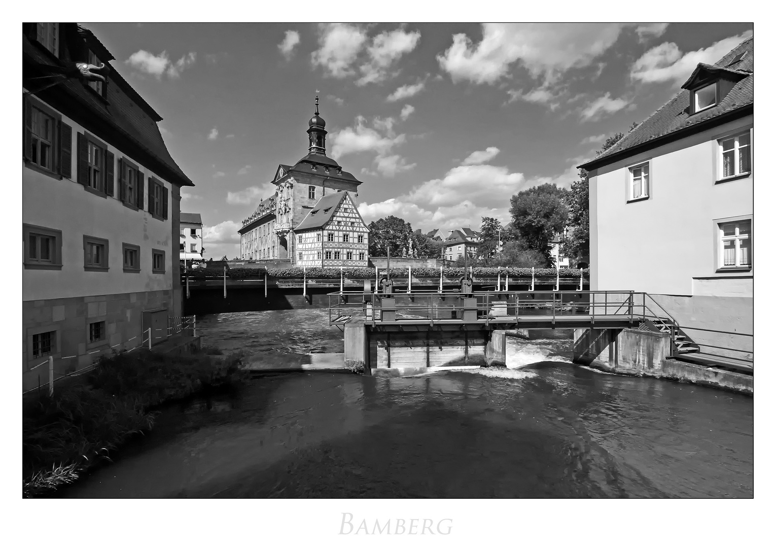 Bayrische Impressionen " Bamberg, der Blick zum alten Rathaus... "