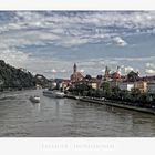 Bayrische Impressionen " Blick auf Passau, von der Schanzbrücke "