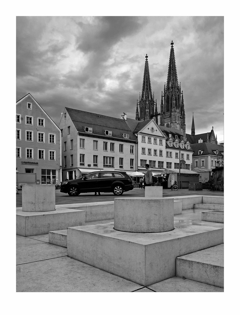 Bayrische Impressionen " Regensburg - der Blick zum Dom - St. Peter "