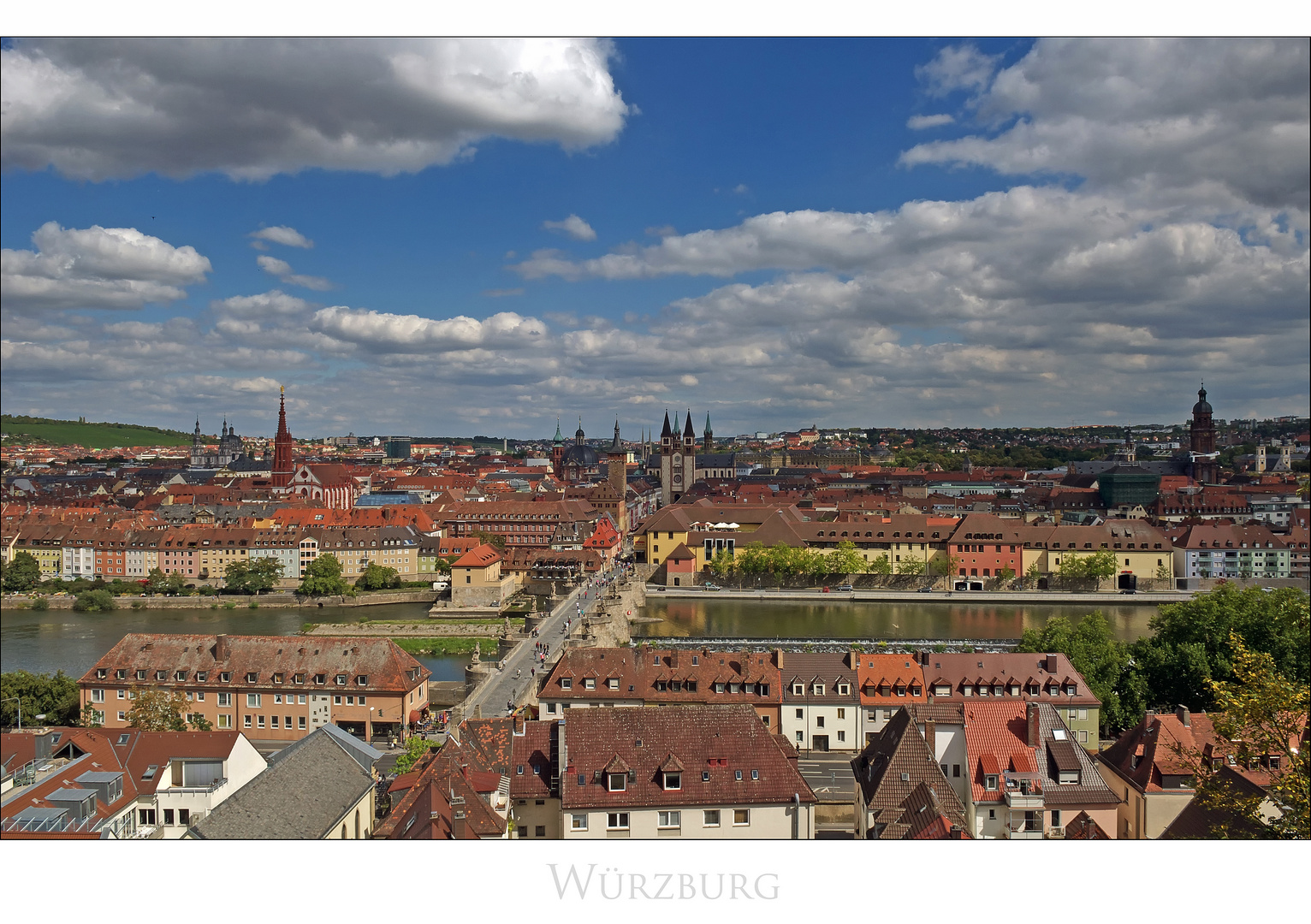 Bayrische Impressionen " Würzburg - Blick von der Festung Marienberg ..."