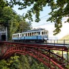 BDFe 4/4 Nr. 1 mit Beiwagen B 34 auf dem Viadukt 'Pont du Vanel'