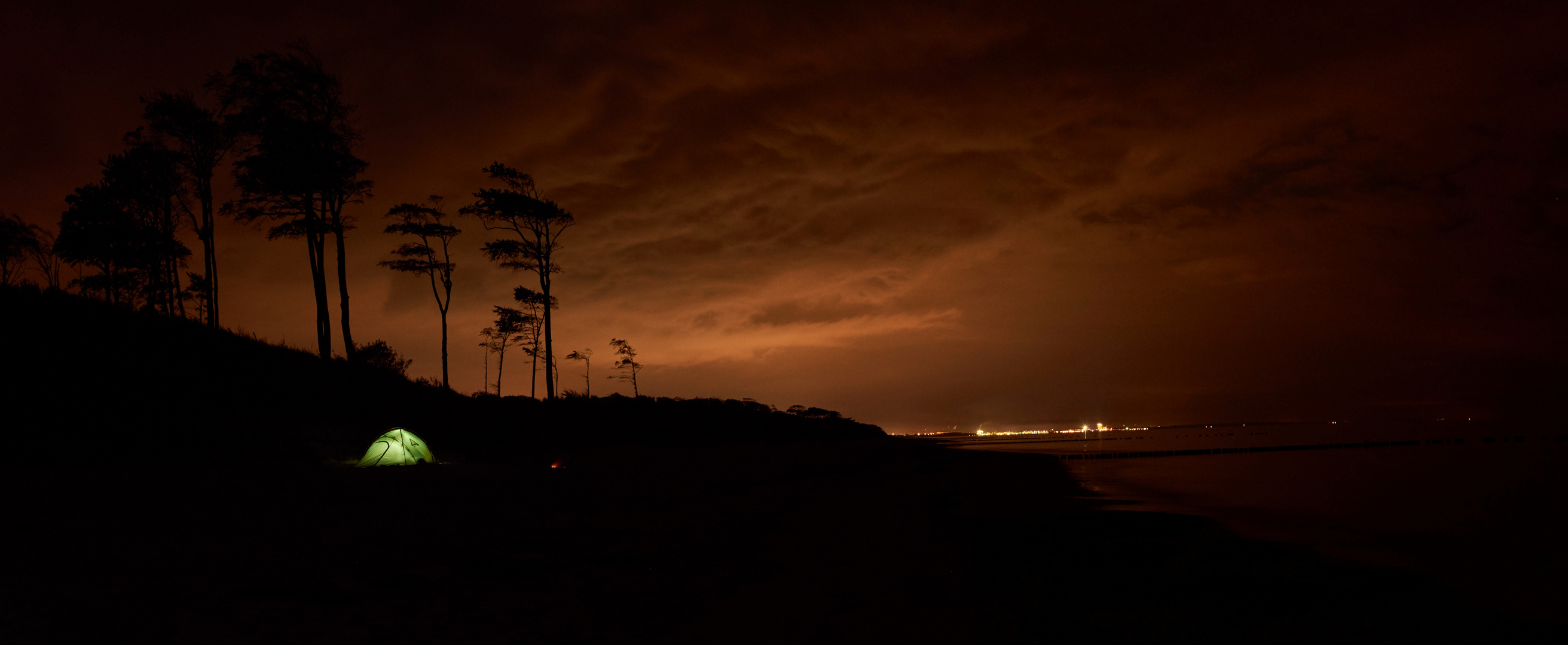 beach and tent