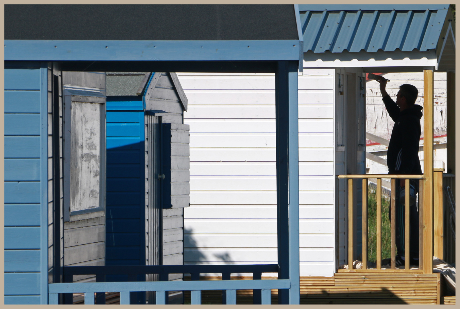 beach huts at coldingham sands