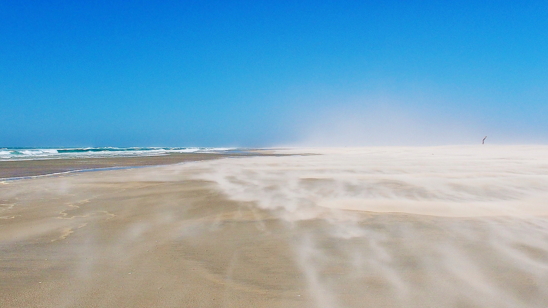 Beach in sandstorm