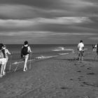 Beach nordic walking