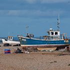 Beach Scene: Dungerness fishing boats.