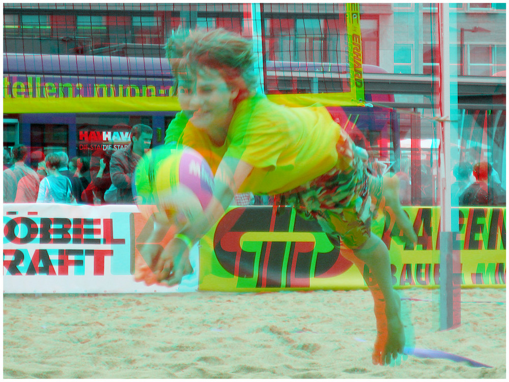 Beach-Volleyball (3D-Foto)