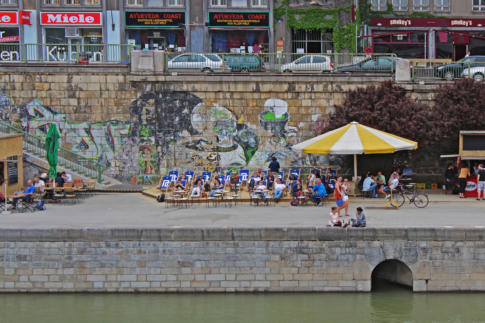 Beachparty am Donaukanal (vor Corona), Wien