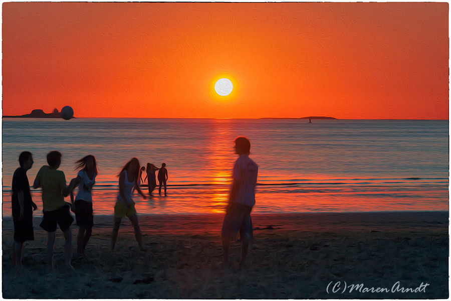 Beachvolleyball am Strand