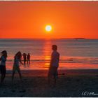 Beachvolleyball am Strand