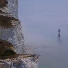 Beachy Head lighthouse in the mist