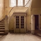 beautiful stairs in an abandoned castle