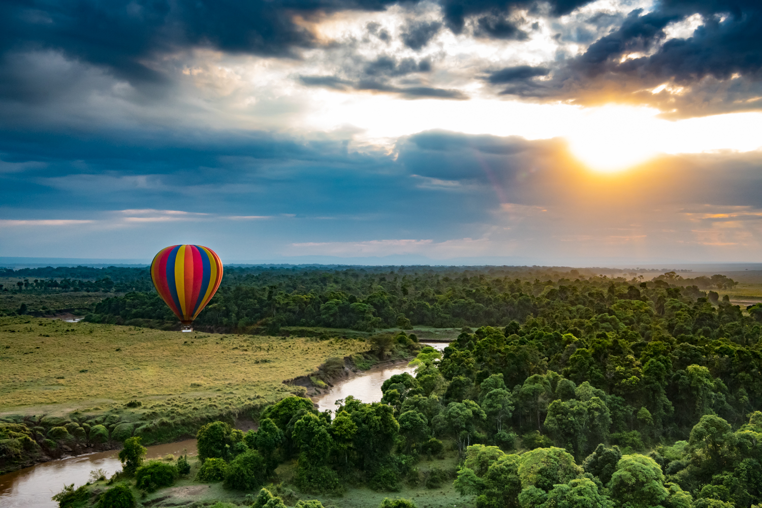 Beautiful Sunrise at Mara River Kenya