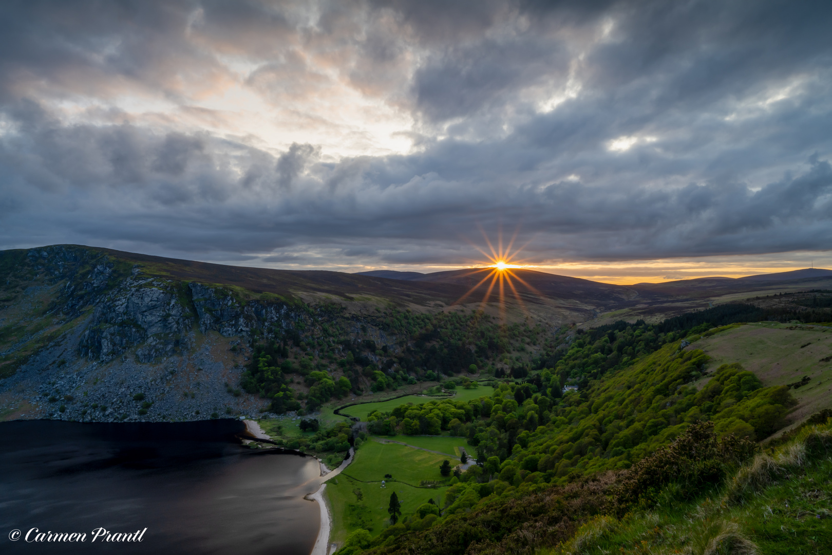 Beautiful sunset in Wicklow Mountains