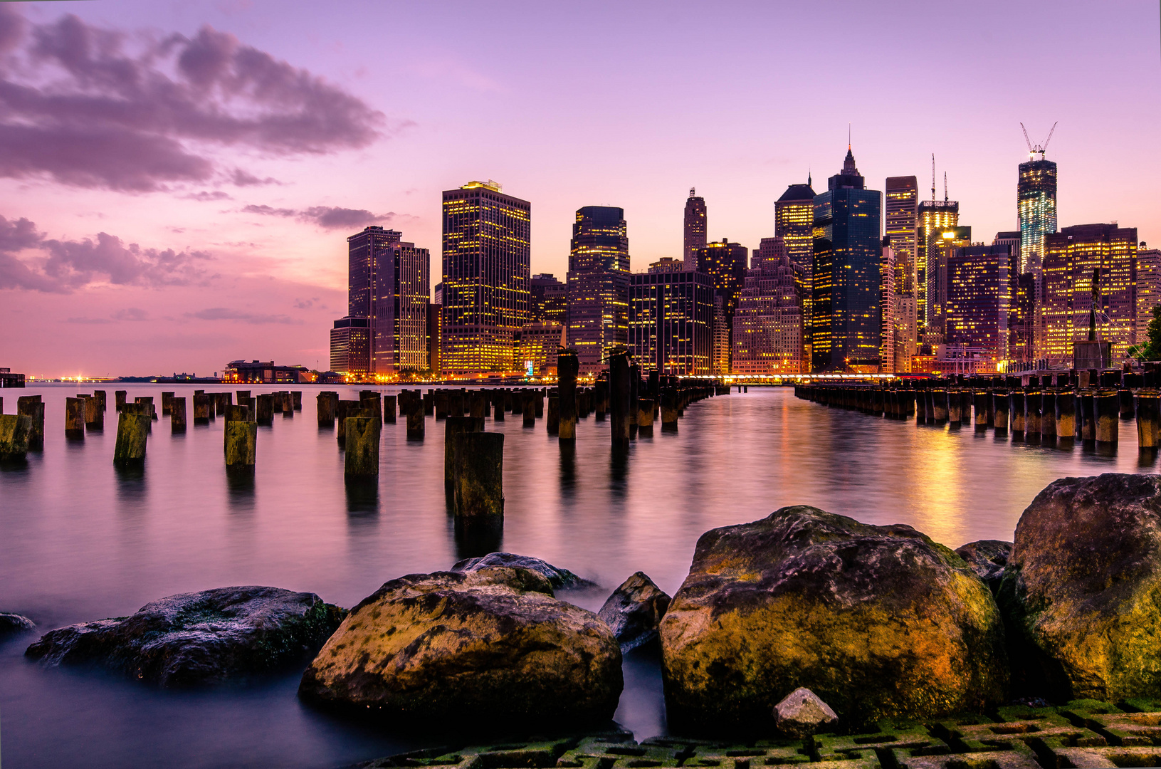 Beautiful Sunset over New York Foto & Bild architektur, architektur