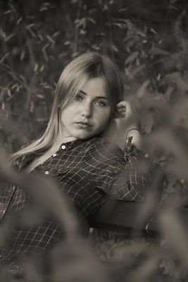 Beautiful Woman in Black and White