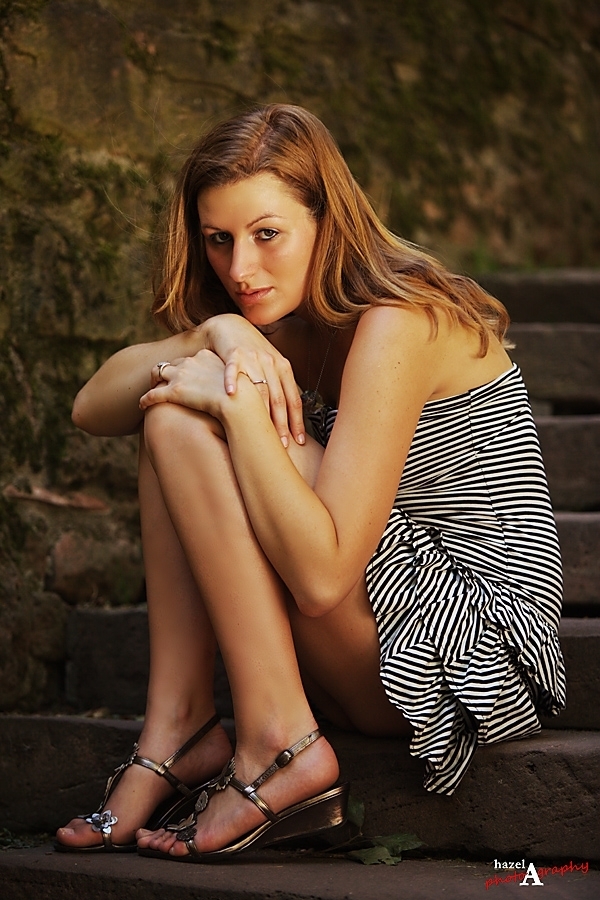 beauty on stairs