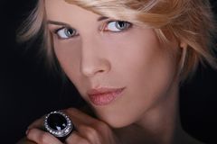 beauty with black ring