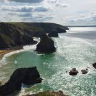 Bedruthan Steps an der Küste von Cornwall