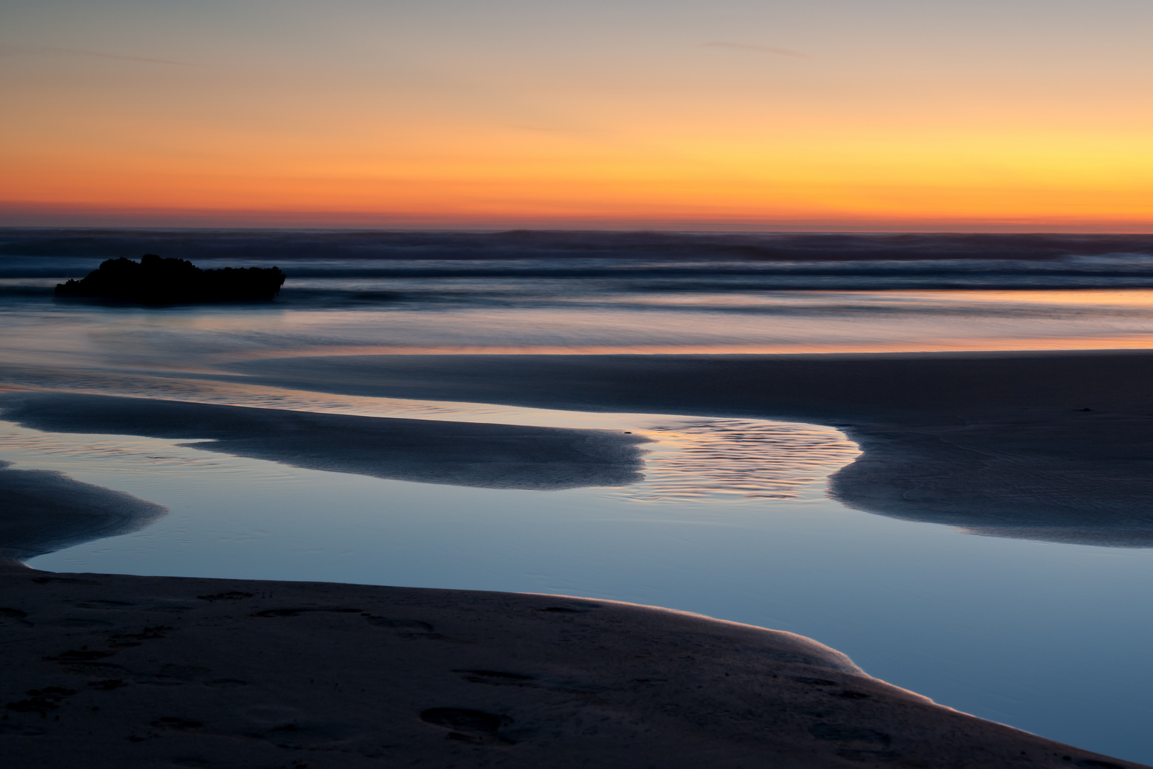 Bedruthan Steps nach Sonnenuntergang