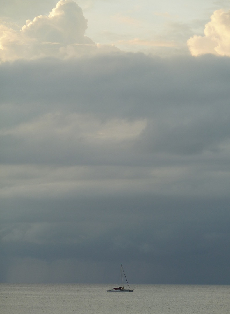 before the big rain - my small boat and big nature