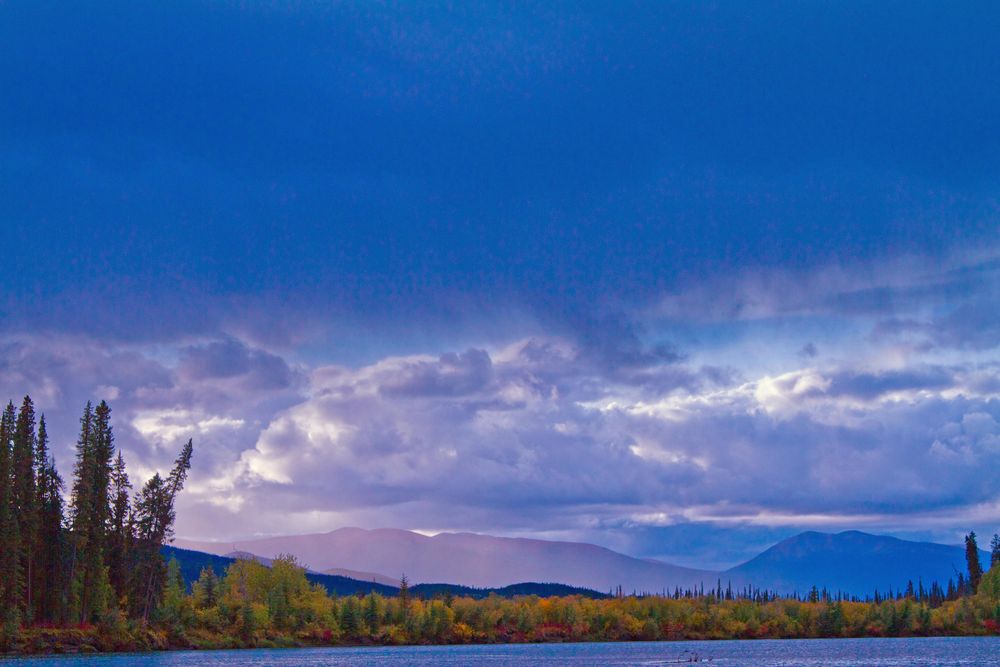 before the rains on the banks of the Nisutlin River, Yukon Territory, Canada