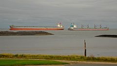 Begegnung auf der Elbe vor Cuxhaven