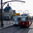 Begegnung der Straßenbahn in Naumburg 