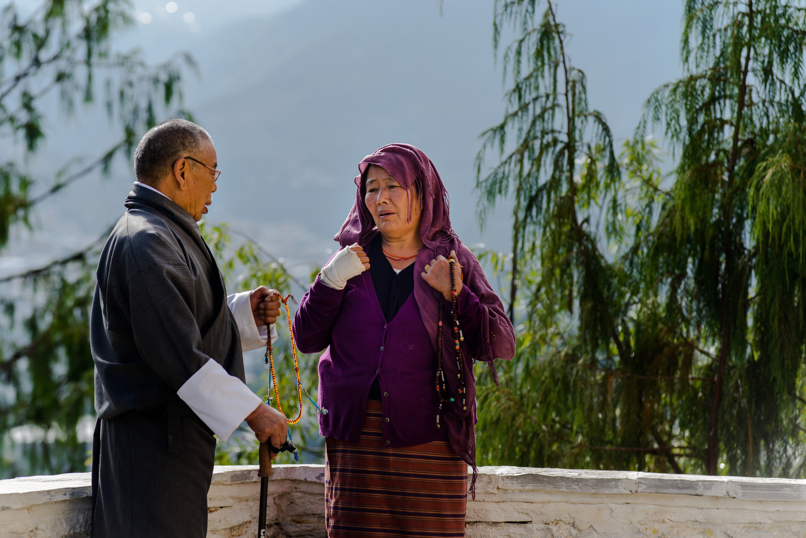 Begegnung in auf dem Simtokha Dzong