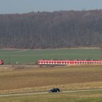 Begegnung von zwei S-Bahn-Zügen