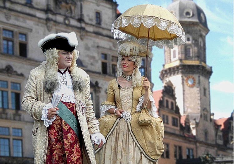 Begegnung vor dem Dresdner Residenzschloß