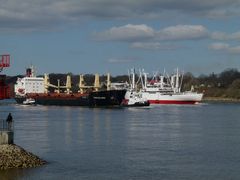 Begegnung vor Finkenwerder