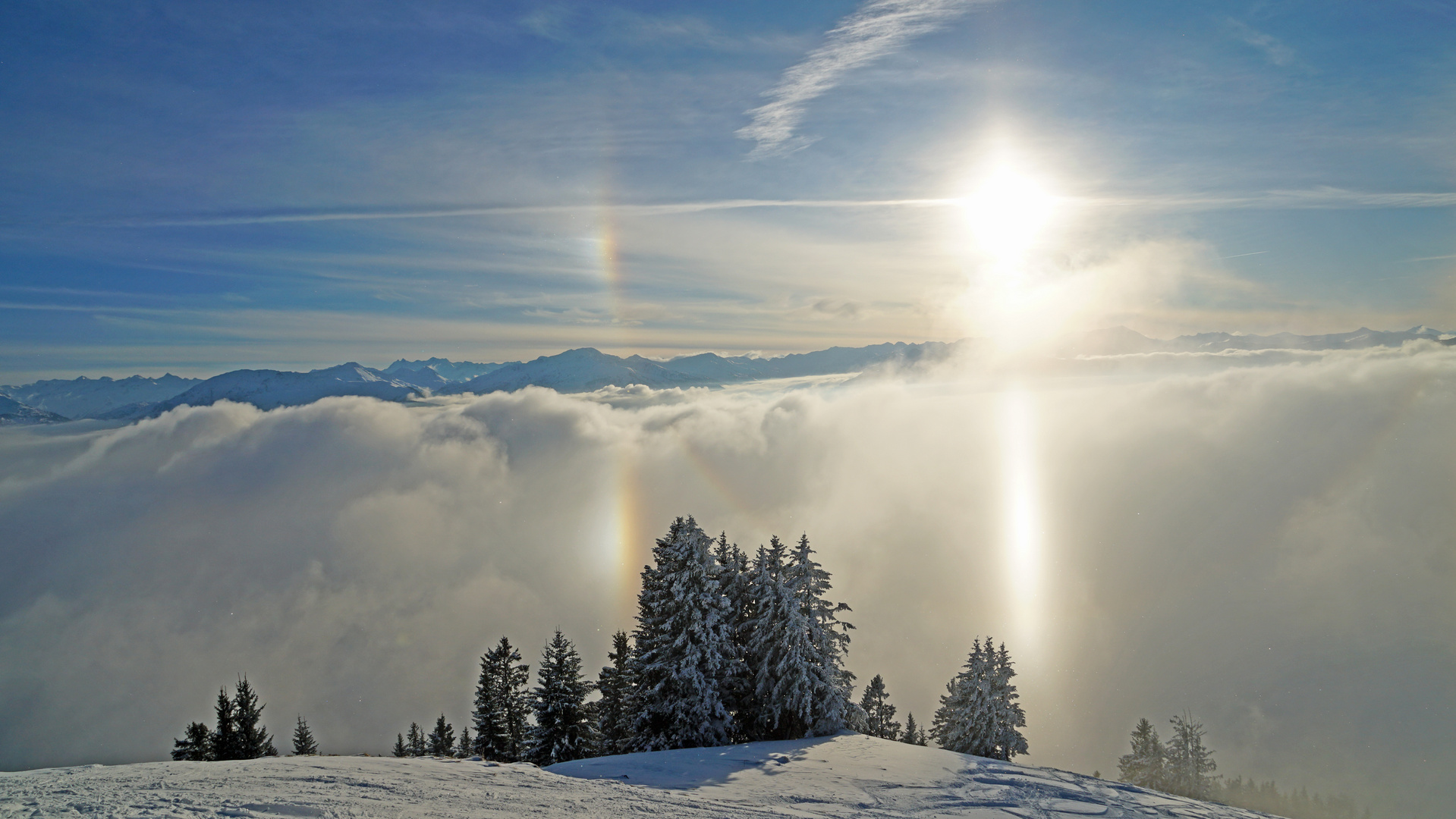 beginn der skitourensaison mit einem "halo"