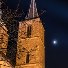 Beginnende Mondverdunkelung an der Neustadter Stiftskirche