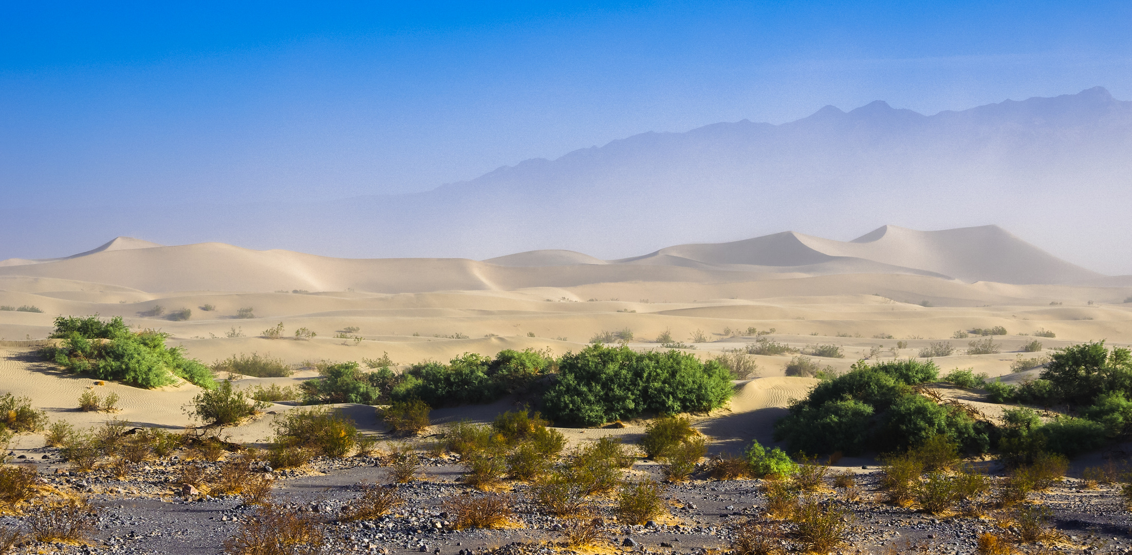 Beginnender Sandsturm bei den Mesquite Dunes 